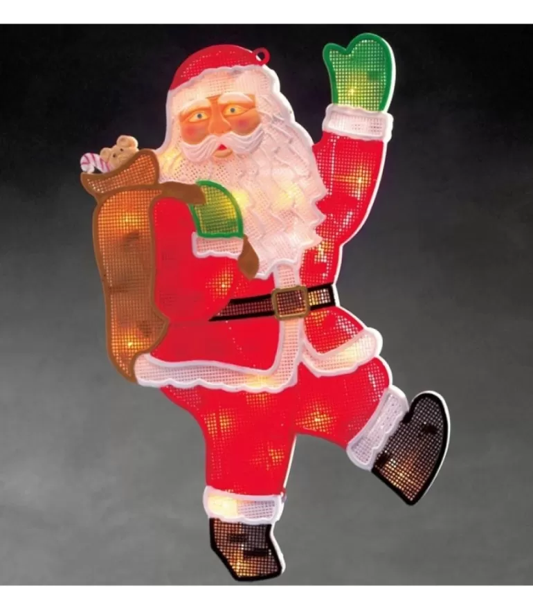 Store Père Noël Lumineux Qui Salue Père Noël Lumineux