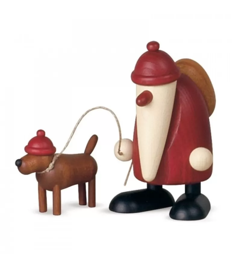 Sale Père Noël Rouge Et Son Chien Père Noël En Bois