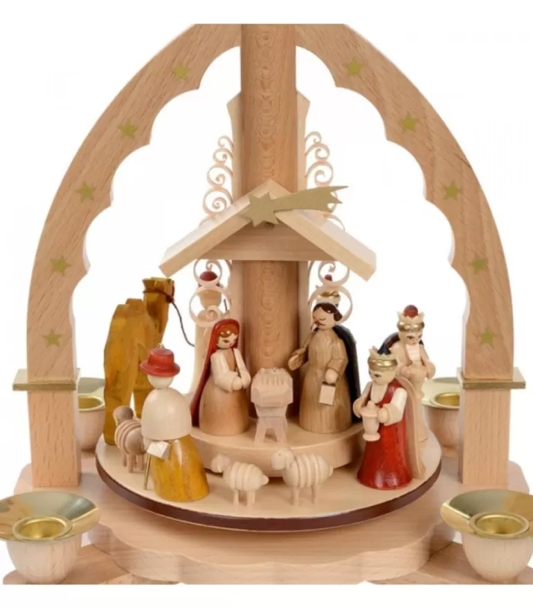 Store Pyramide A 4 Bougies En Bois Pour Un Noël Traditionnel Pyramides De Noël Allemandes
