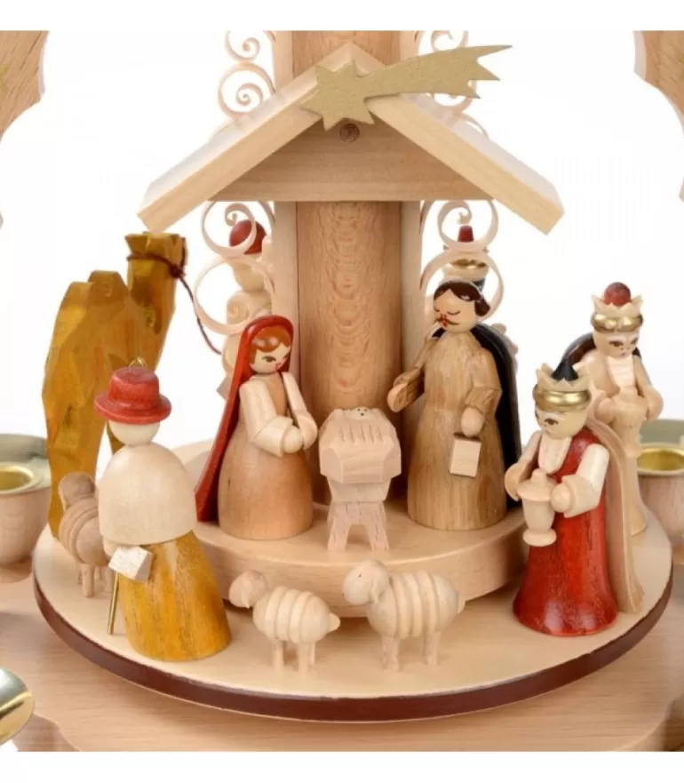 Store Pyramide A 4 Bougies En Bois Pour Un Noël Traditionnel Pyramides De Noël Allemandes