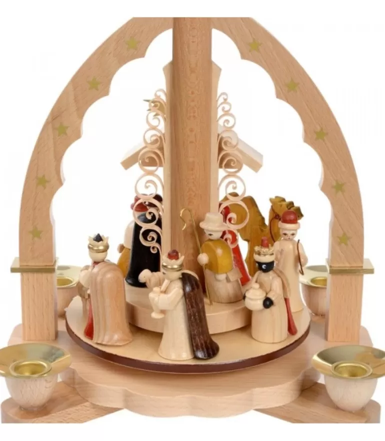 Store Pyramide A 4 Bougies En Bois Pour Un Noël Traditionnel Pyramides De Noël Allemandes