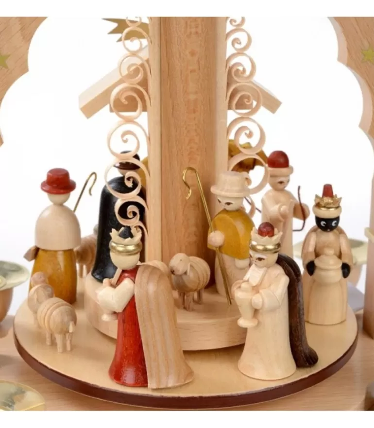 Store Pyramide A 4 Bougies En Bois Pour Un Noël Traditionnel Pyramides De Noël Allemandes