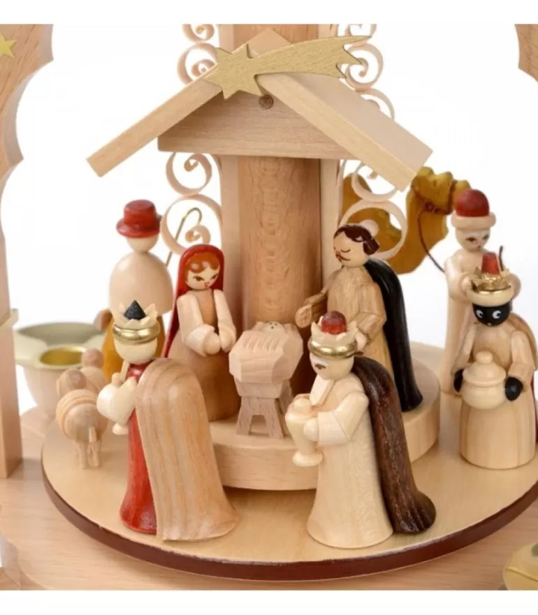Store Pyramide A 4 Bougies En Bois Pour Un Noël Traditionnel Pyramides De Noël Allemandes