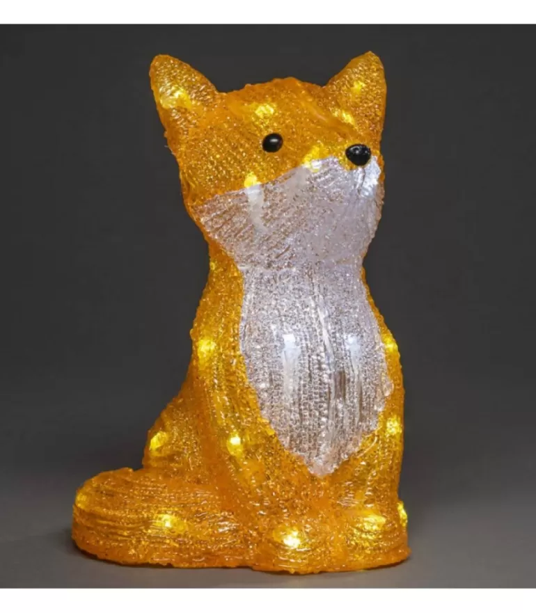 Store Renard Lumineux A Led En Acrylique, 27 Cm Oiseaux Lumineux Et Animaux Lumineux