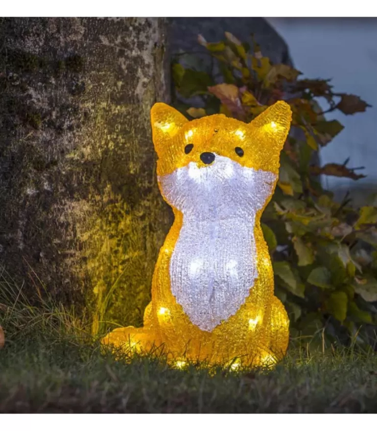 Store Renard Lumineux A Led En Acrylique, 27 Cm Oiseaux Lumineux Et Animaux Lumineux