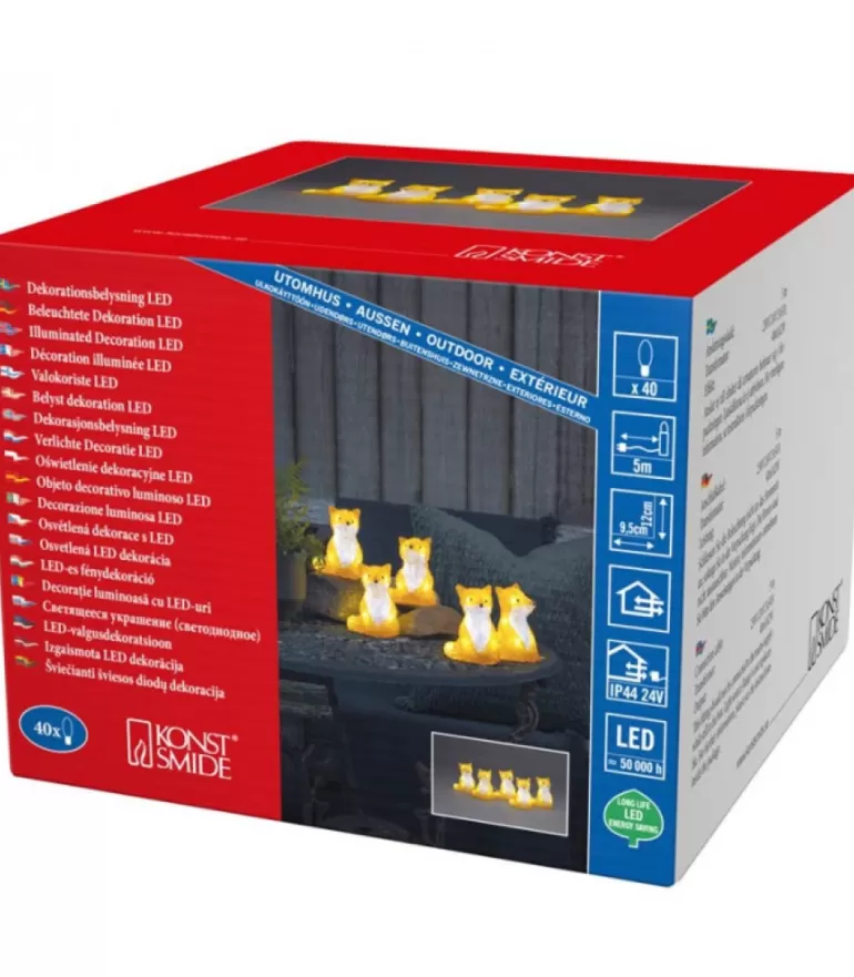 Hot Renards Lumineux Acryliques Led Assis, Lot De 5, 12 Cm Oiseaux Lumineux Et Animaux Lumineux