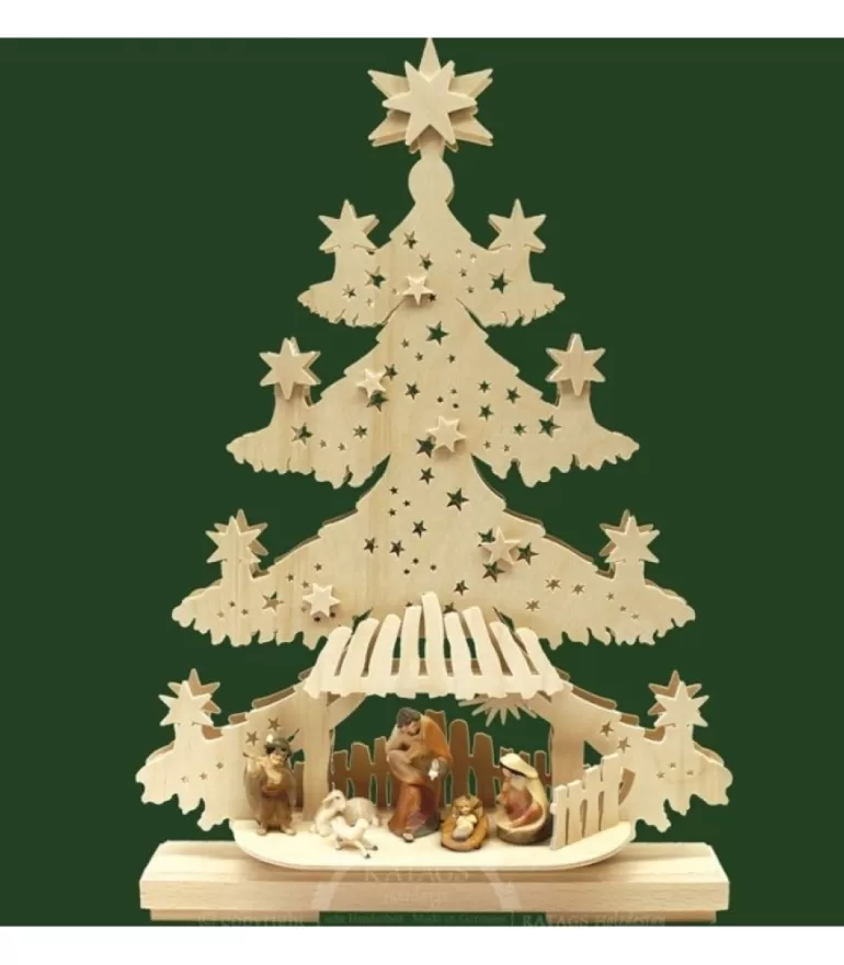 Discount Sapin De Noël Lumineux Led Avec Crèche De Noël Et Personnages Couleurs Ciseles Crèche De Noël Lumineuse