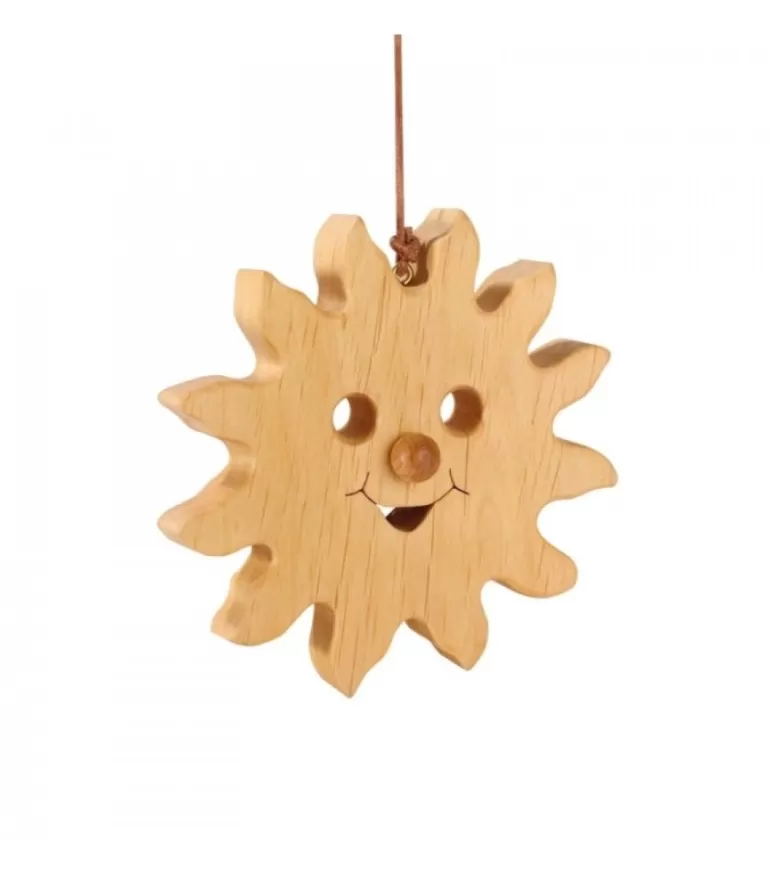 Flash Sale Soleil A Suspendre En Bois De Chene 12 Cm Décorations En Bois Pour Sapin De Noël