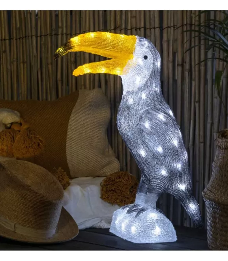 Fashion Toucan Lumineux 48 Cm En Acrylique, 56 Diodes Blanc Chaud Oiseaux Lumineux Et Animaux Lumineux