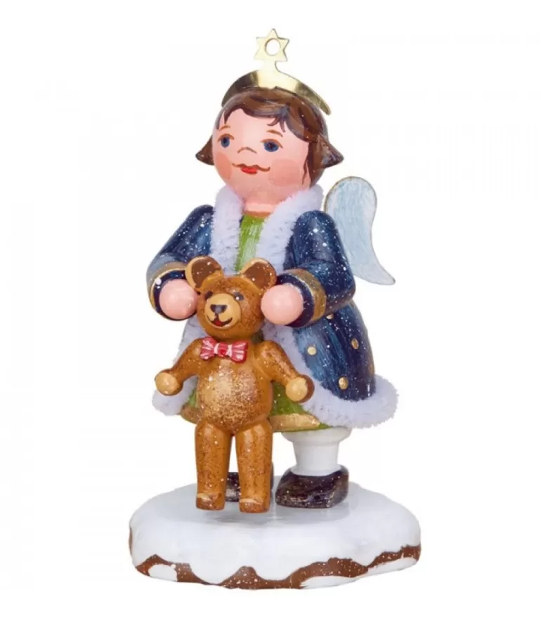 Hot Village De Noël Miniature, Figurine Ange Et Ourson Village De Noël Miniature